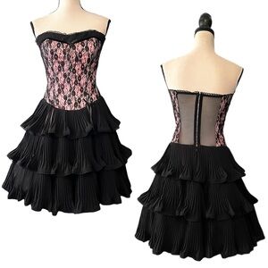 ❗️6HR SALE❗️ Vintage Betsey Johnson Sheer Lace Corset Goth Fairy Cupcake Dress